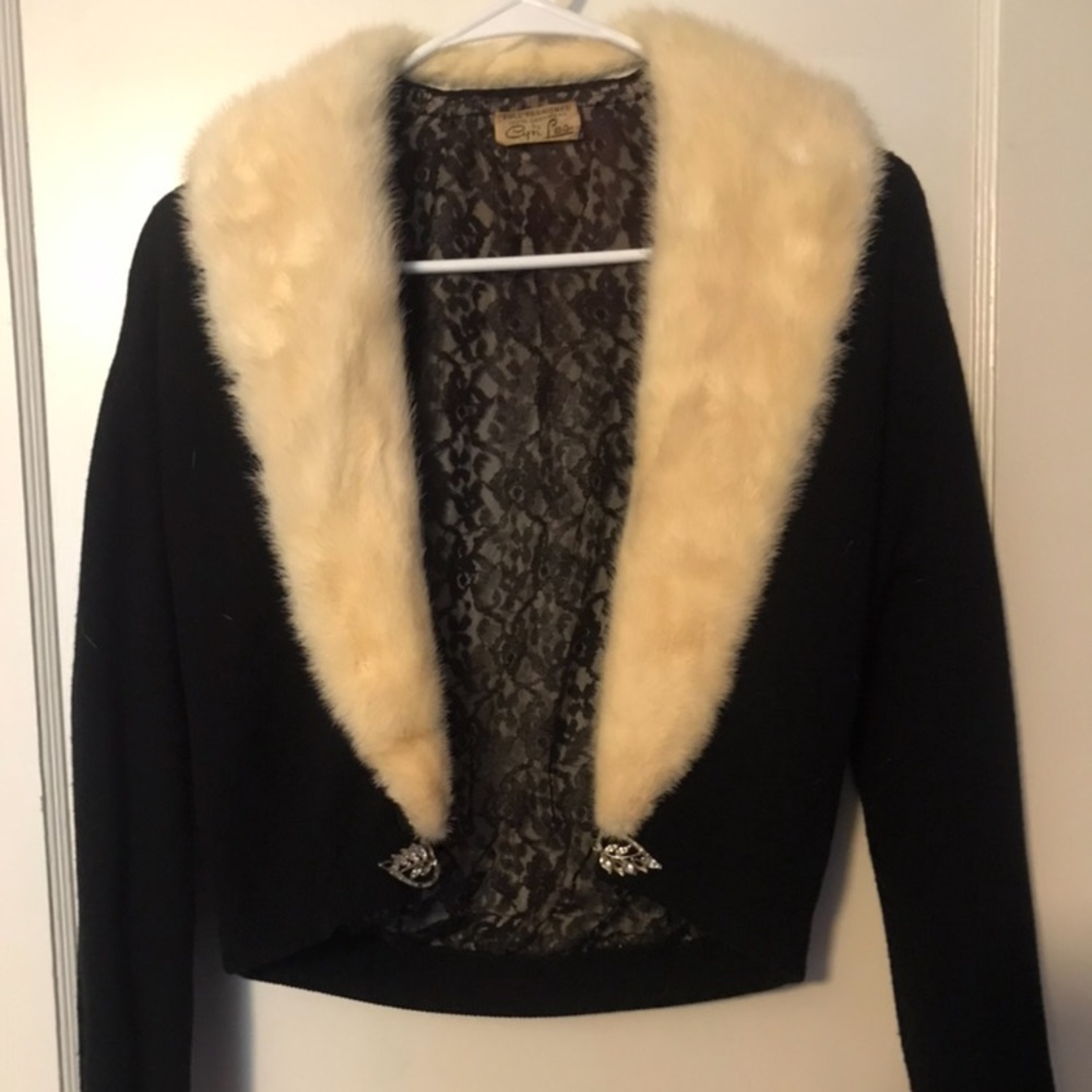 Vintage Cyn Les Black Cashmere Cardigan Sweater